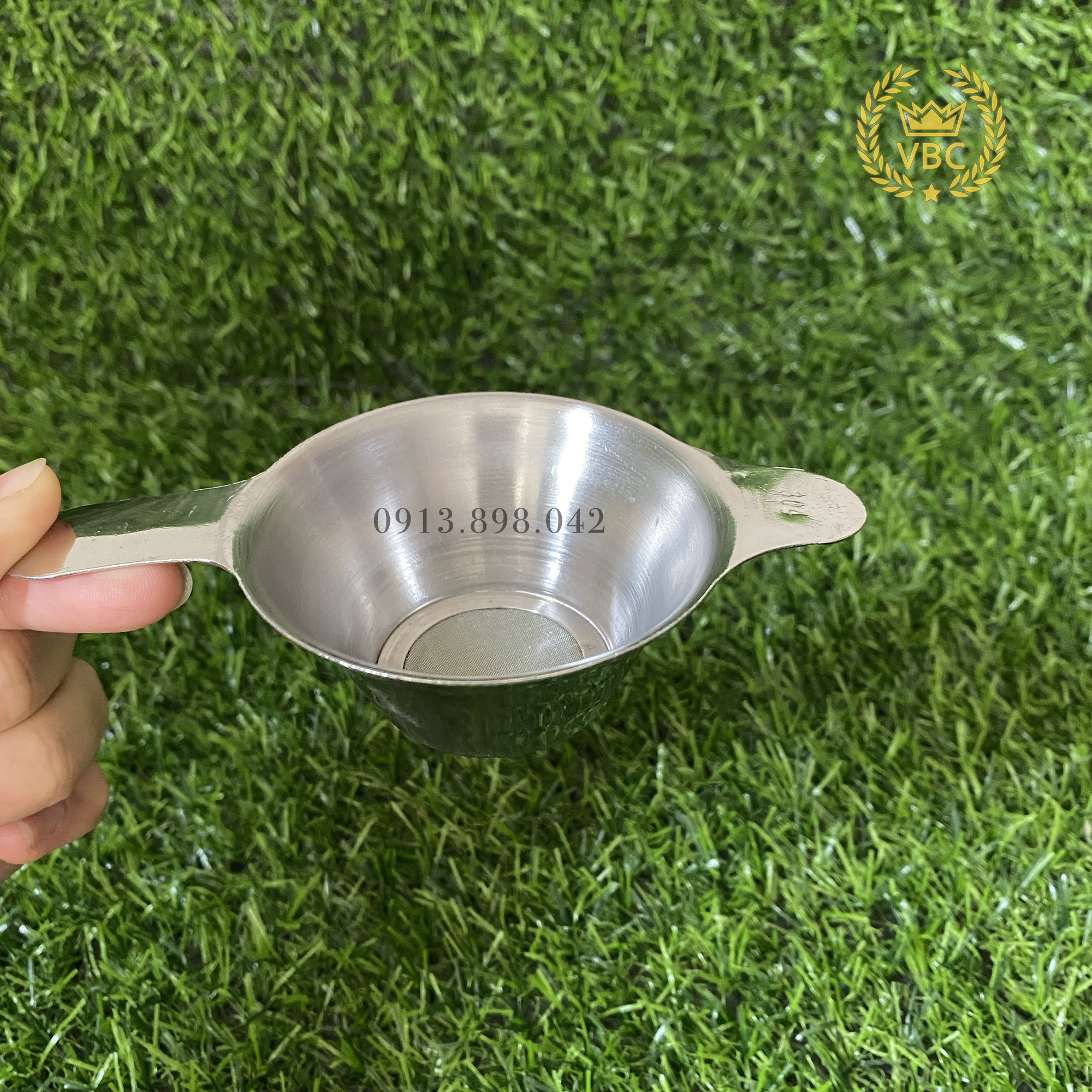 Lọc trà Inox 304 cao cấp, có tai gác tiện dụng, Kích thước 12,7x7,2x3,5cm - Lọc trà đạo